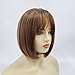 Short Brown Bob Wig with Bangs Fashion Straight Bob Soft Healthy Hair Replacement Wigs for Women Natural As Real Hair for Daily Party (Dark Brown)