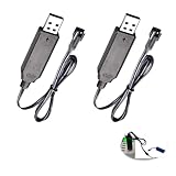 Pack of 2 Charger Cable, USB Charging Cable Universal 3.7 V Lipo Battery Compatible with RC Cars Drones Quadcopters Remote Controlled Toys Safe Charging Electric Car Charging Cable Battery