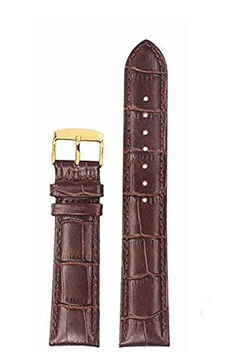 Image of 18mm 20mm 22mm 24mm 26mm 28mm 30mm 32mm Genuine Leather Black Brown Light Brown Blue Silver Rose Yellow Golden Silver Buckle Clasp Watch Band Strap for Men and Women