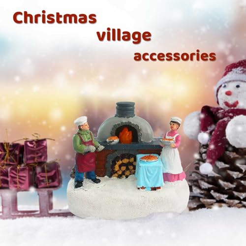 image for innodept12 Christmas Village Accessories Figurines Scene with LED Ligh