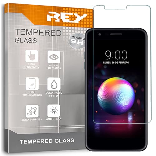 REY 2X Protector de Pantalla para LG K11, Cristal Vidrio Templado Premium