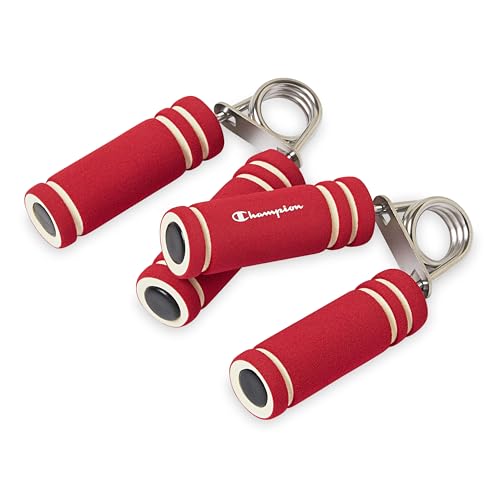 Champion 2-Pack Hand Grip Strengthener (Red), Medium Resistance Grip Strength