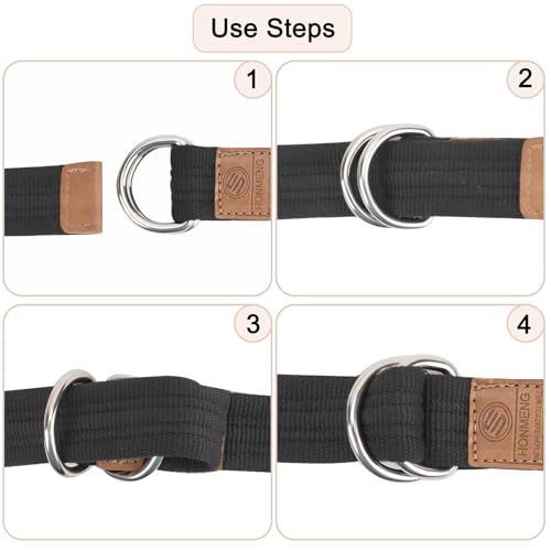 2 Pack Canvas Web Belts for Men Women, Men’s Soft Fabric Belts Casual with Double D-ring Buckle, Adjustable Wide Solid Belt (Black + White)4