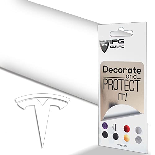 Image of IPG Compatible with Model Y Decal Sticker (8 Logo Set) Overlay Stickers Do it Yourself Stickers Set Personalize Your Tesla (Gloss White)