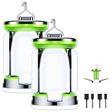 Blukar Camping Lantern Rechargeable, [2 Pack] 2000 Lumen Ultra Bright Camping Lights Lamp - 7 Light Modes, 60 LED Hanging Tent Lamp, 10+ Hrs Battery Life for Outdoor, Emergency, Fishing, Hiking etc