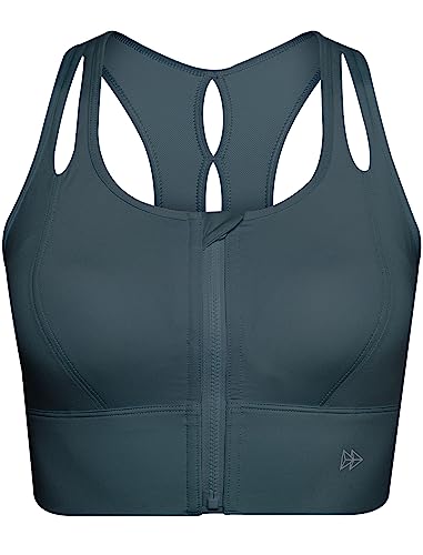 Yvette Sport BH Hollow-Out Ringerrücken Starker Halt Große Brüste mit Vorderverschluss,Dunkelblau,M Yvette Sport BH Hollow-Out Ringerrücken Starker Halt Große Brüste mit Vorderverschluss,Dunkelblau,M