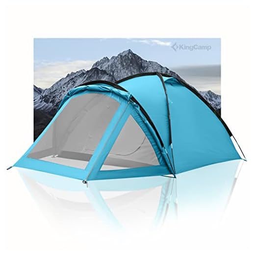 KingCamp Tienda de Campaña,Tienda de Campaña Familiar con Vestíbulo para 2-3 Personas,Impermeable,Portatil,para Camping,Picnic,Viaje,Senderismo,Mochileros,al Aire Libre
