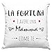 Cuscino con dedica fortuna una Mamma come te, Regalo Festa della Mamme, Regalo per Nonna, Idee Regalo Madre, Arredamento Casa, Arredo Divano Letto - con Imbottitura (40_x_40_cm, Mamma)