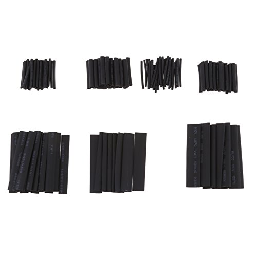 gazechimp Preto à Prova De Intempéries Heat Shrink Sleeving Tubing Kit Kit 127 Pcs