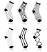 COOLUXU Sheer Socks Women, Lace Trouser Mesh Socks, Transparent Fishnet Ankle Socks 6 Pairs (Black)