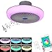 Ventilateur de Silencieux Plafond Avec Telecommande Et Lumiere Lamp LED Bluetooth Music Ventilateur Invisible Changeantes de Couleur 3 Vitesse du Vent 3 LumièRes, Salon, Salle Manger, Chambre Coucher