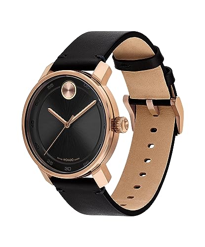 Movado Bold Access Men's Quartz Watch, Swiss Movement, Leather Strap, Water-Resistant up to 3ATM, Classic Timepiece - Gift for Him - 41mm2