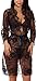 XYlove Women's Sexy Lace Long Robe Lingerie Set(4 Pieces)(Black-L)