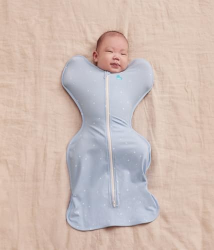 Image of Love to Dream Swaddle Up Original, Arms Up Position, Light and Ultra Breathable Cotton - Wearable Blanket - 1.0 TOG - (20-24C) Ideal for Moderate Temps, Medium 13-19lbs, Twinkle Powder Blue