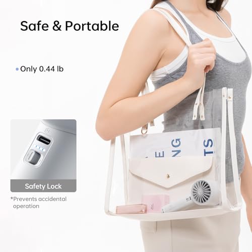 Image of JISULIFE Portable Handheld Fan, 4000mAh Rechargeable Mini,Up to 22 Hours Cooling,5 Speed Strong Wind, Handheld Personal Fan for Travel Outdoor Camping Beach Makeup(Gray)