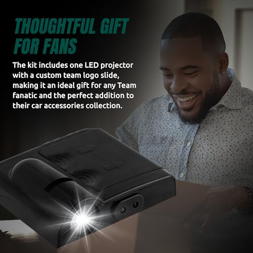 Sporticulture American Football NDSU LED Car Door Light - Officially Licensed NCAA Wireless Projector - Show Your Team Pride - Battery Operated, Universal Fit