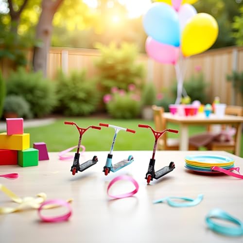 JENWUN 3 Stück Mini Roller mit Zwei Rädern, Mini Finger Skateboard, Kleiner Roller für Partygeschenke, Fingertraining