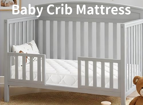 Image of Pro Goleem Breathable Crib Mattress, 52 inchx28 inch Dual-Sided Toddler Bed Mattress, 5 inch Thick Firm Foam & JPMA Certified, Comfort Jacquard Topper, Fits Standard Full-Sized Baby Cribs & Toddler Beds