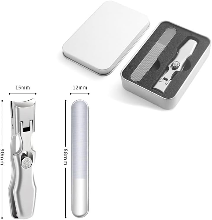 2024 New German Nail Clippers for Men, Ultra Sharp Stainless Steel German Nail Clippers, Professional Anti-Splashing German Toenail Clippers for Seniors, Cuts Thick Nails with Ease（Silver+Black）