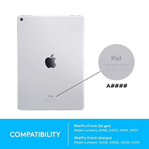 Logitech Slim Folio Pro para iPad Pro de 11 pulgadas 1a y 2a generación, Disposición QWERTY Pan Nordic, Gris