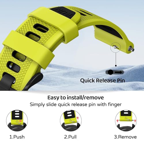 Bracelet de montre pour Garmin Forerunner 265 silicone finition lime - 2