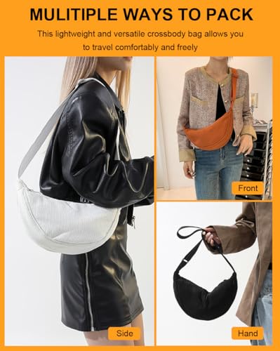 Crescent Bag Crossbody, Corduroy Crossbody Bags for Women, Mini Crossbody Bag Travel Sling Bag2