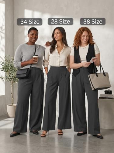 Image of GRECIILOOKS Linen Ankle Length Casual Trousers for Women | Regular Fit Linen Pants with Elastic Closure | Summer Loose Fit Daily Outfit Pants for Women