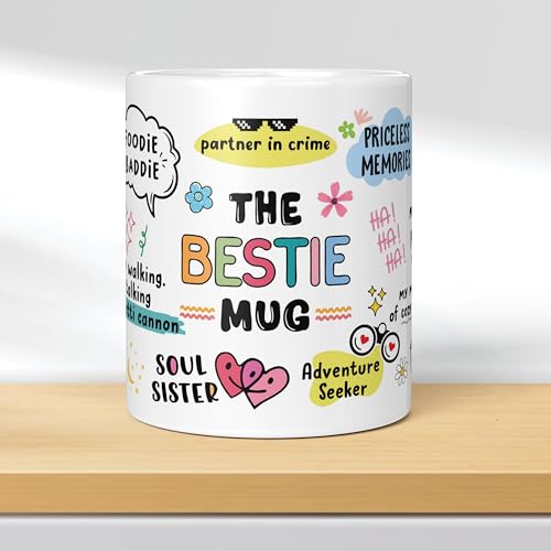 Image of inchThe Bestie Mug inch - Gift for Your Best Friend, Happy Place, Soul Sister, Birthday and Anytime Gift for Her ARM695 11oz Ceramic Coffee /Tea Cup