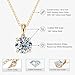 RAPRGOLD 14K Solid Yellow Gold Moissanite Pendant with Sterling Silver Chain, 2.0CT 8mm Round Cut Solitaire Moissanite Necklace Fine Jewelry Anniversary Birthday Christmas Gifts for Women Her Wife