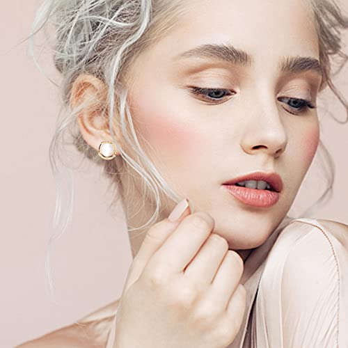 14K Gold Gemstone Stud Post Earrings, Everyday Gem Studs Earrings For Women And Girls, Handmade Jewelry Gifts. (Square) #TOP1