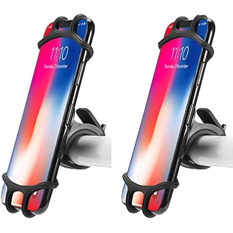 ZOESON Bicycle Phone Holder For 4.0-7.0 inch Universal Mobile Cell Phone 360 degree Rotation Holder Bike Handlebar Clip Stand GPS Mount Bracket(2pcs/pack) Cover