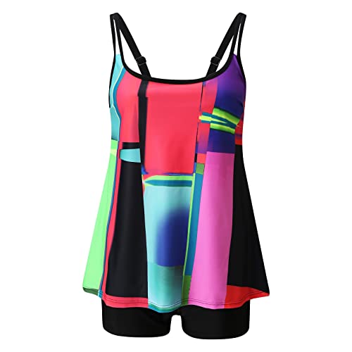 Maillot de bain pour femme tankini imprimé sport et bandage vintage