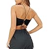 TOB-Womens-Sexy-Criss-Cross-Lace-Up-Sling-Basic-Bow-Tie-Crop-Top TOB Women's Sexy Criss Cross Lace Up Sling Basic Bow Tie Crop Top Black