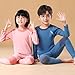WISREMT Kids Thermal Underwear Set Lightweight Thermal Shirt Tops and Bottoms Athletic Base Layers Warm Soft Long Johns 3-16Y