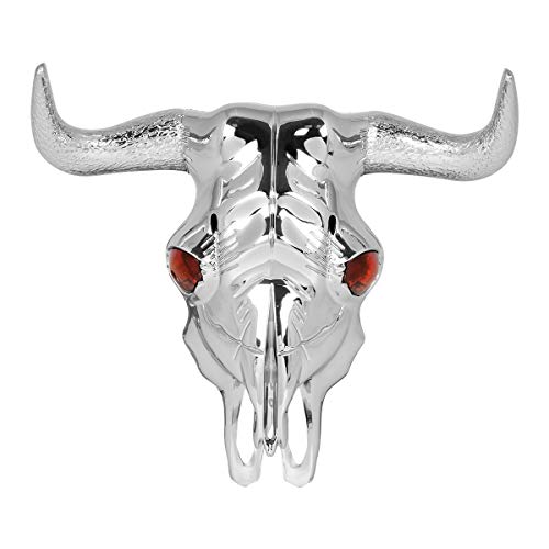 Image of GG Grand General 90094 Chrome Plastic Large Long Horn Stick-On Emblem