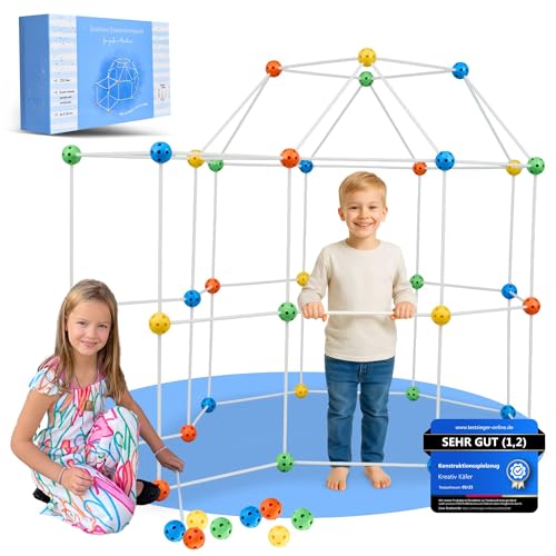 Kreativ Käfer Konstruktionsspielzeug DIY Höhle Bauen Kinder Set BAU Spielzeug Höhlenbauset Creative Fort Decke Bude Steckbaukasten Steckspiel Outdoor Indoor Garten