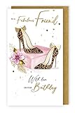 Second Nature Pop Ups Fabulous Friend Birthday Card Embellished Stiletto Champagne Greeting Card