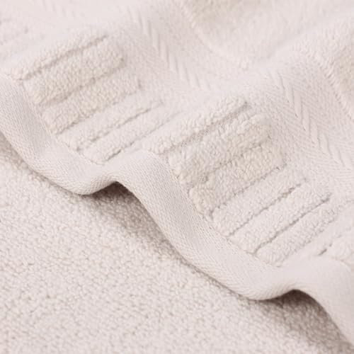 Serviettes en coton zero twist Superior Venice linge de bain avec bordure côtelée - 4