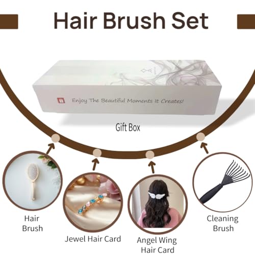 AORNTAE Detangling Hair Brush â Anti-Static, Gentle on Scalp, Styling Tool for All Hair Types â Shine-Enhancing, Travel-Friendly Hair Care Essential Set (Beige) - Image 3