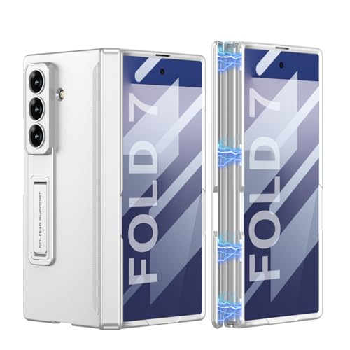 Coque Samsung Galaxy Z Fold 7 haut de gamme argentée à charnière aimantée