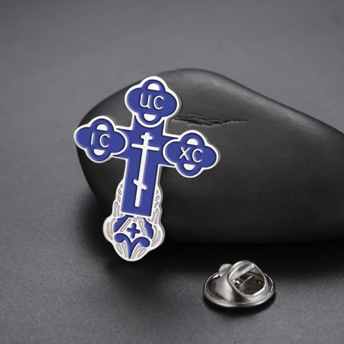 Image of TEAMER Cross Brooch Lapel Pin For Men Russian Orthodox Crucifix Eastern Church Cross Tie Pins Religious Christian Prayer Jewelry
