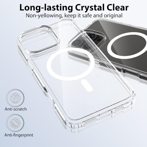 Image of iPhone 16 pro max Case [Compatible with Magsafe]Translucent Matte Phone Cover, [10 FT Military Grade Drop Protection] Slim Durable Shockproof Protective (Transparent Magnetic, iPhone 16 Pro Max)