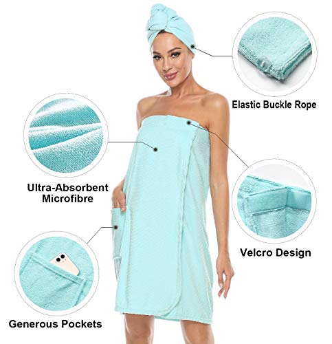 Orrpally Women Shower Wrap Robe Bath Wrap Towel Spa Body Wrap Adjustable Closure Bathrobe4