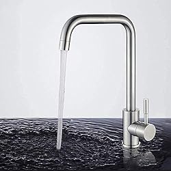 Fregadero Marmol Antiguo Precios HOMELODY Grifo de Cocina, Grifo para fregadero con Giro de 360°, Acero Inox Grifo fregadero cocina Monomando Con Aireador Extraíble y Anti-cal, Regulable en Frío y Calor