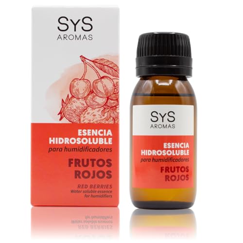 Esencia Hidrosoluble Frutos Rojos para Humidificador - 50 ml - SYS Aromas | Afrutado y Dulce - Fragancia Natural y Duradera para Humidificador y Difusor - Aromaterapia - Hecho en España - 50 ml