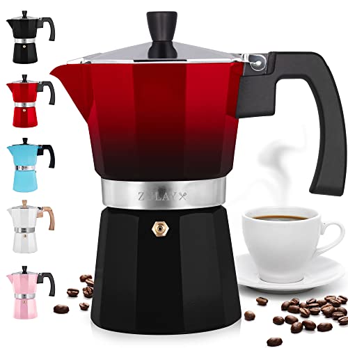 Zulay Kitchen Stovetop Espresso Maker - Moka Pot 3 Espresso Cups - Percolator Coffee Maker for...