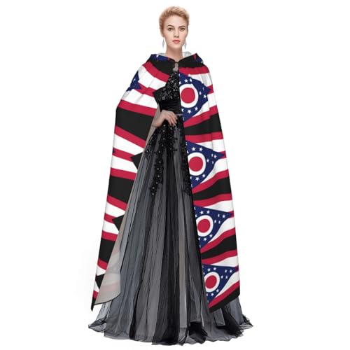 Cape à capuche imprimé drapeau Ohio pour costume de sorcière - 4