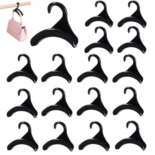 IAXSEE 16 Pcs Purse Hanger Hook Acrylic Black Bag Organizer