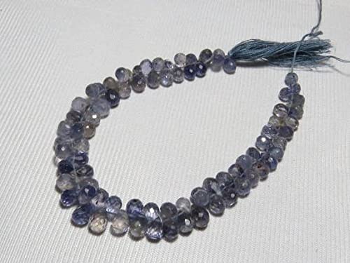 Iolite de couleur naturelle supérieure en gouttes facettées pour joaillerie artisanale