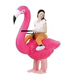 AirSuit® Disfraz Hinchable de Flamenco Rosa | Disfraz Tamaño Adulto 160 a 190cm | Hecho de Poliéster Muy Resistente - Agradable de Llevar | Sistema de Hinchado Incluido | OriginalCup®